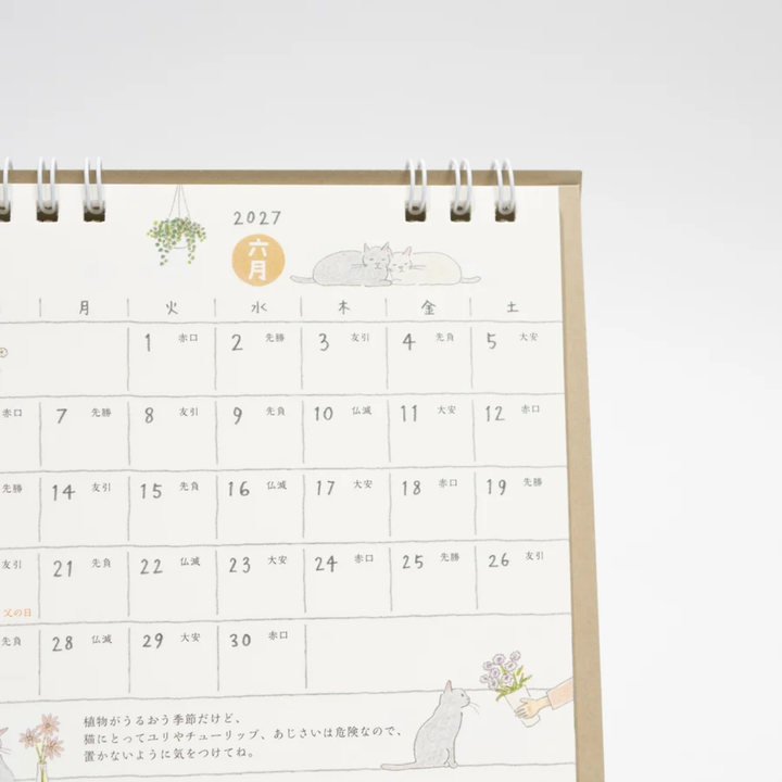 Midori - 2027 Ring Calendar (Vertical) - Cat