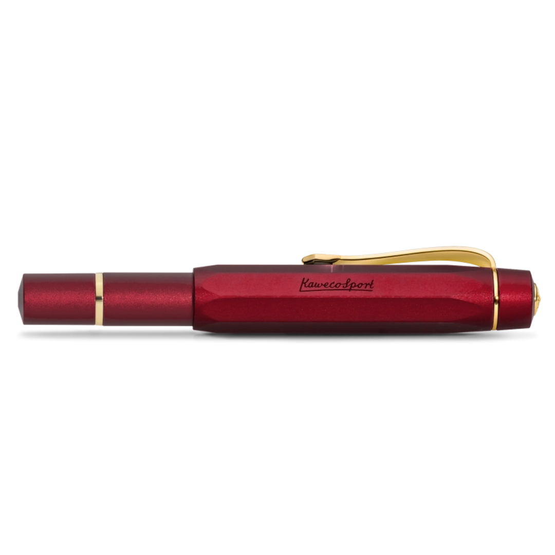 KAWECO - Piston AL Sport Fountain Pen - Solo | Bordeaux/Gold