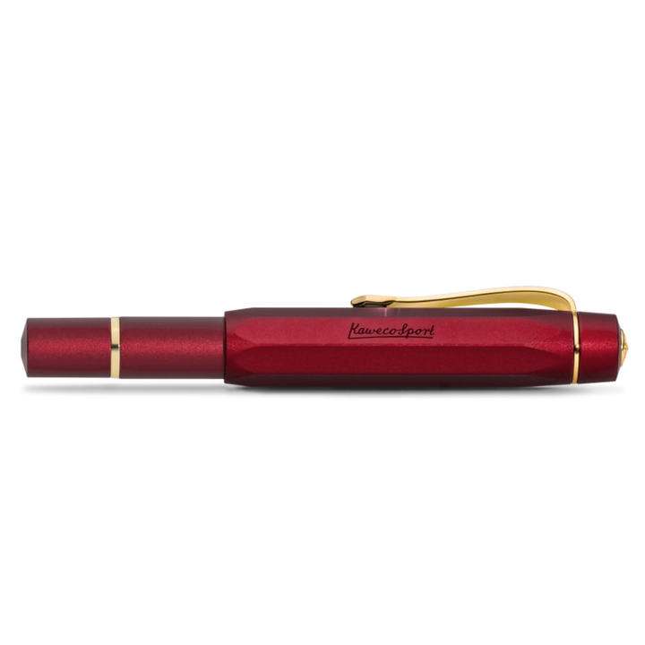 KAWECO - Piston AL Sport Fountain Pen - Solo | Bordeaux/Gold