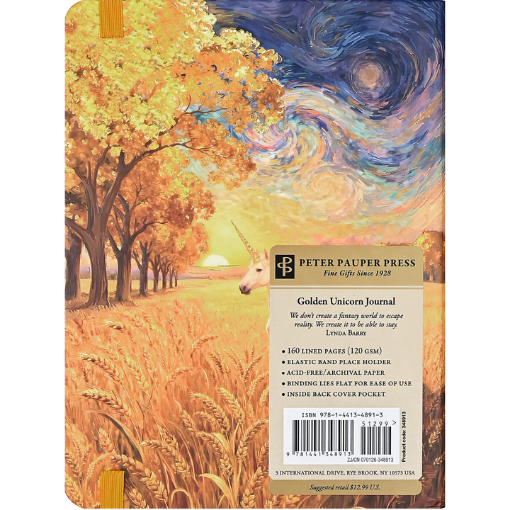Peter Pauper Press - Medium Journal - Lined - Golden Unicorn