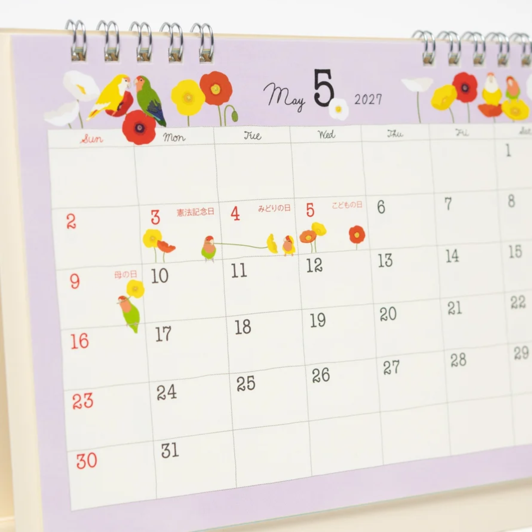 Midori - 2027 Ring Calendar - Bird