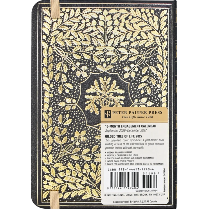 Peter Pauper Press - 2027 Weekly Planner - 16 Months Engagement Calendar - Gilded Tree of Life