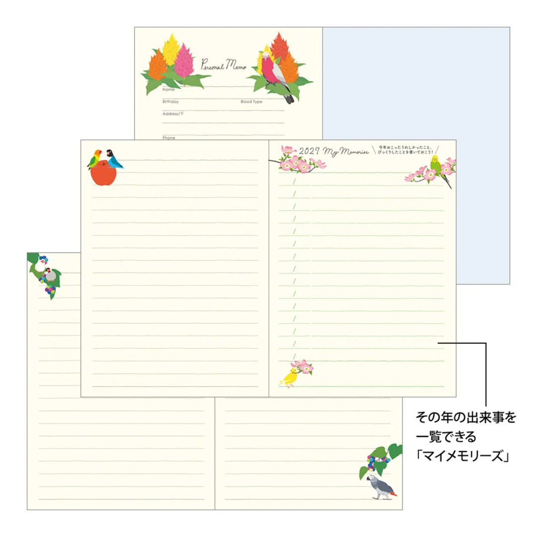 Midori - 2027 Pocket Diary - Bird