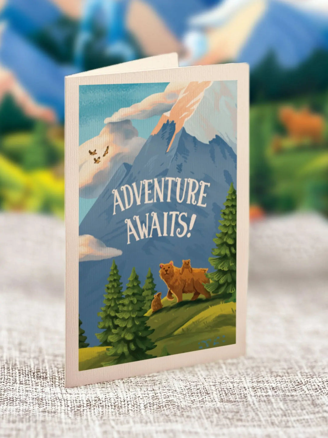 Fresh Cut Paper - Pop-Up Mountain Landscape with Note Card - Adventure Awaits