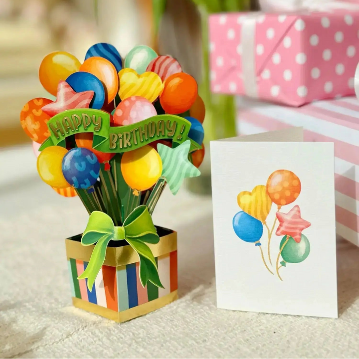 Fresh Cut Paper - Life Sized Pop-Up Houseplant with Note Card - Birthday Balloons