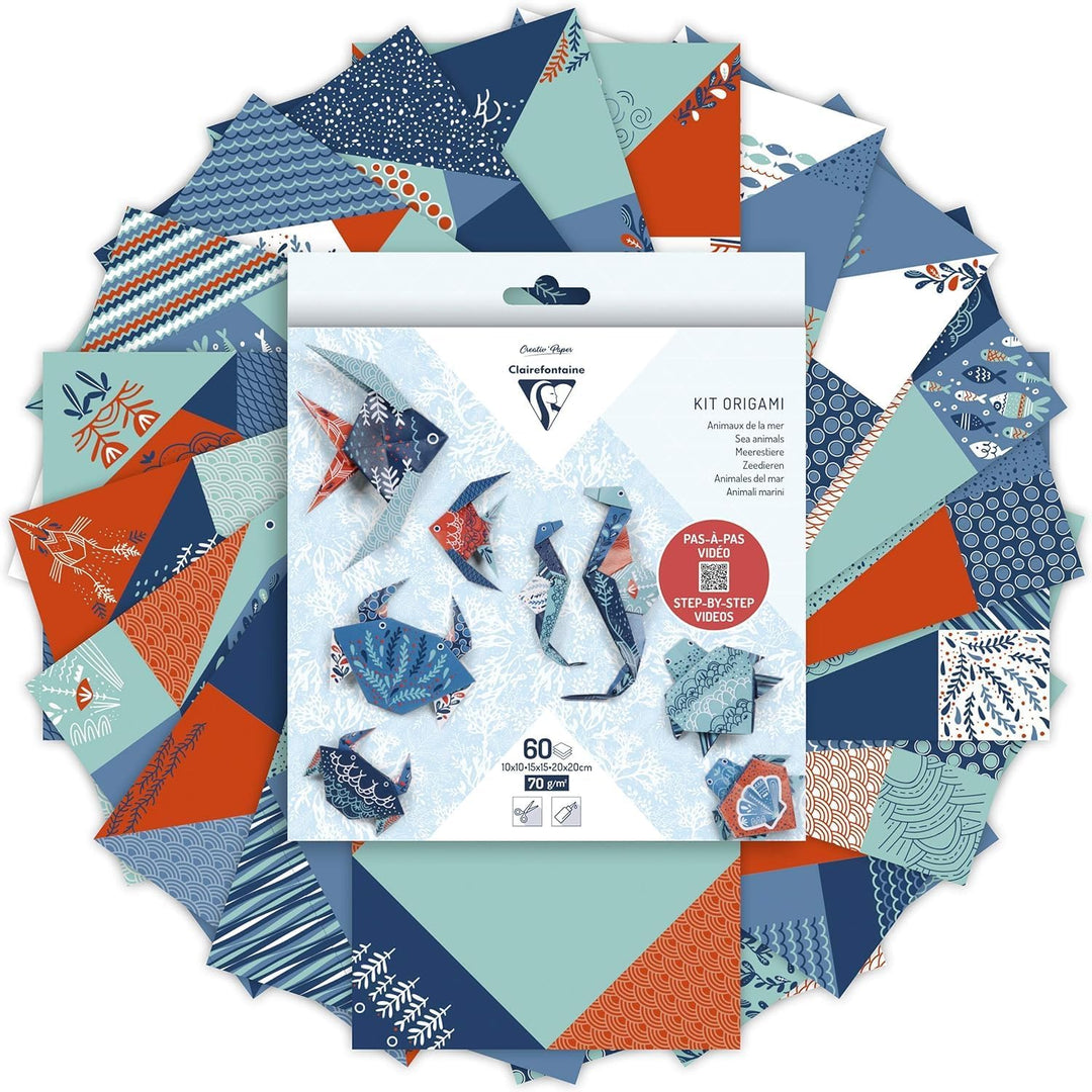 Clairefontaine - Origami Kit - 60 Sheets - Marine Wildlife