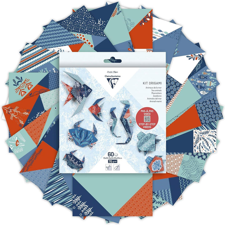 Clairefontaine - Origami Kit - 60 Sheets - Marine Wildlife