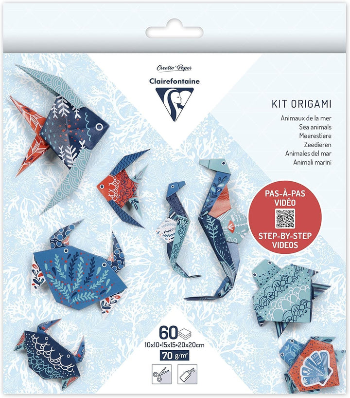 Clairefontaine - Origami Kit - 60 Sheets - Marine Wildlife