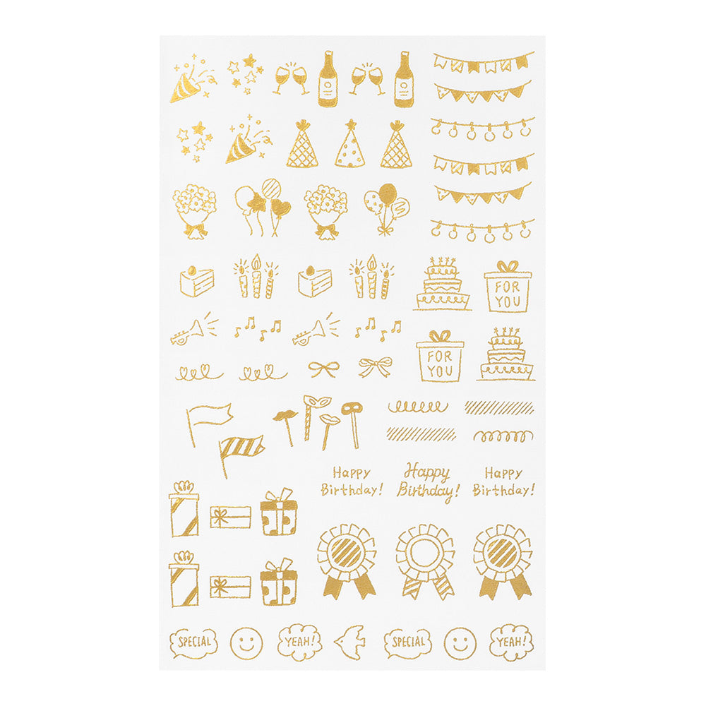 Midori - Gold Foil Transfer Sticker - 2622 - Celebratory Patterns
