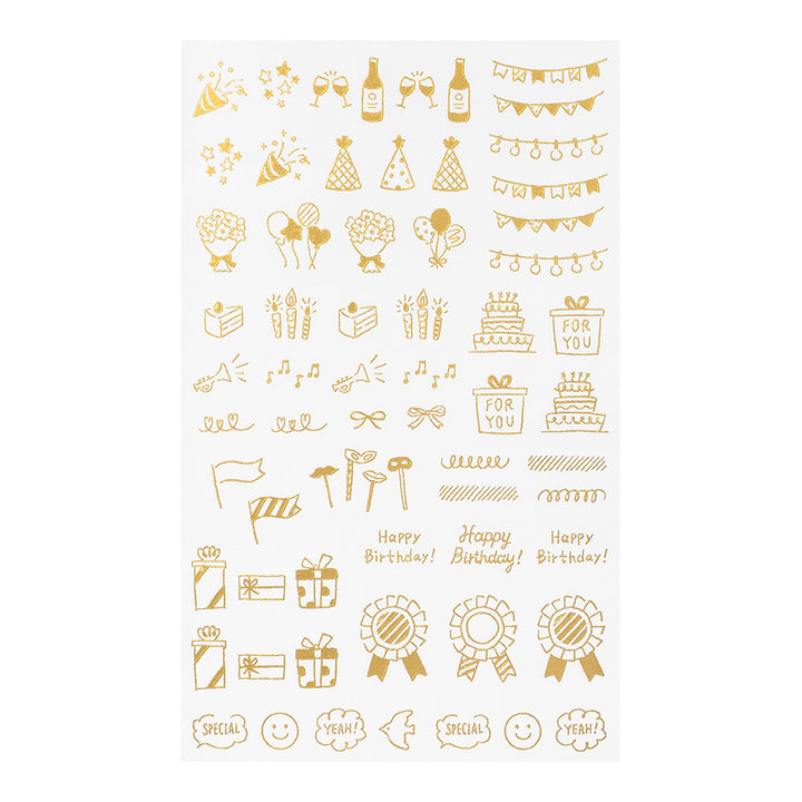 Midori - Gold Foil Transfer Sticker - 2622 - Celebratory Patterns