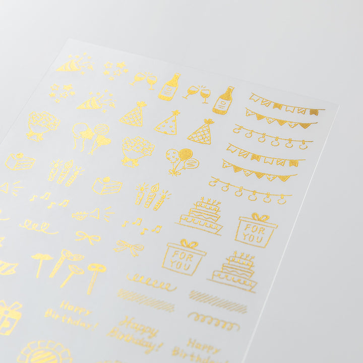 Midori - Gold Foil Transfer Sticker - 2622 - Celebratory Patterns