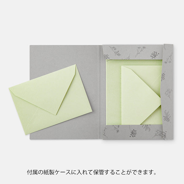Midori - Letter Set Original Floral- Colored Washi Paper Green