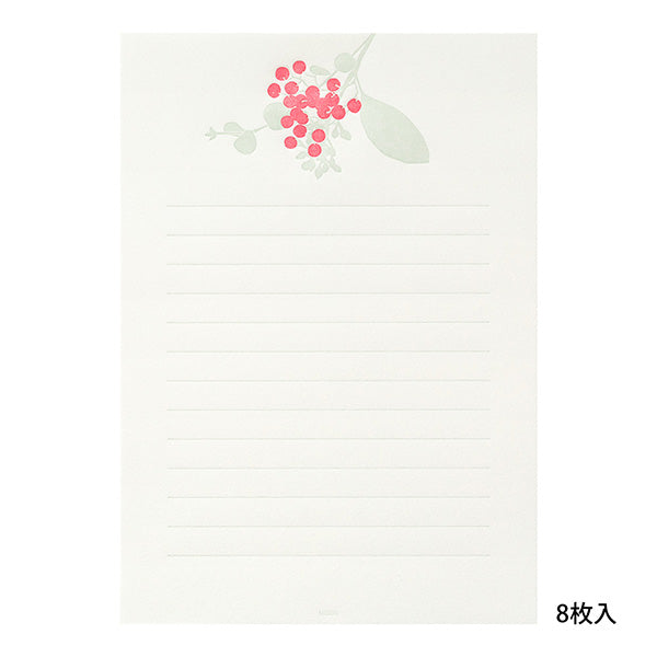 Midori - Letter Set  - Press Bouquet Red