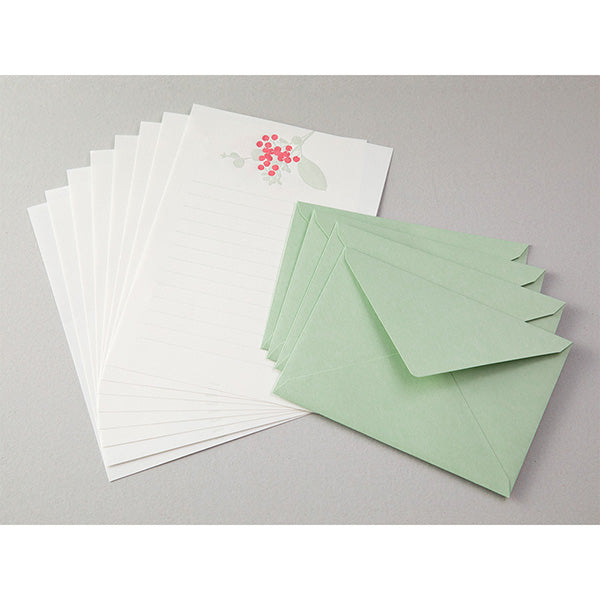 Midori - Letter Set  - Press Bouquet Red