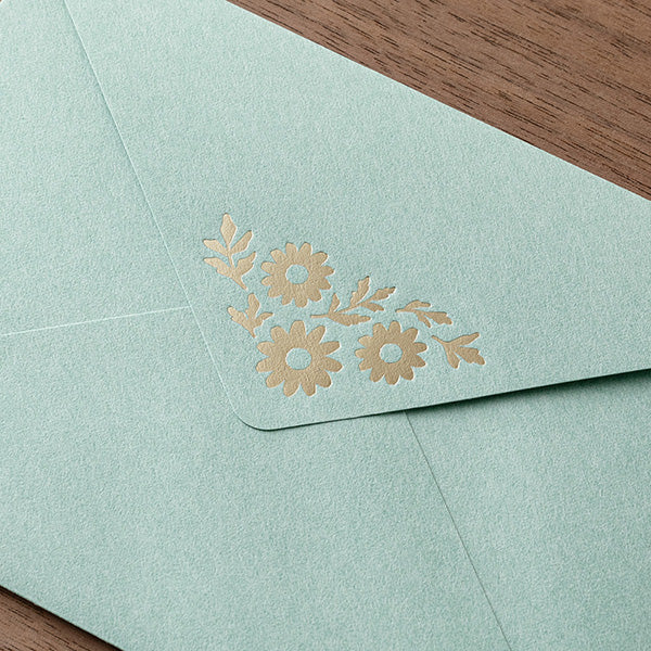 Midori - Letter Set  - Foil-stamped Envelopes - Marguerite Daisy
