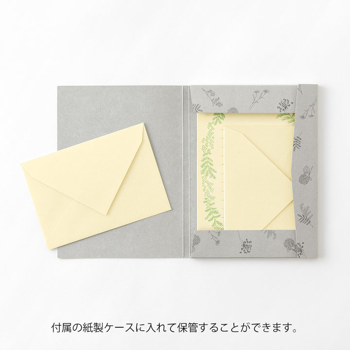 Midori - Letter Set 930 Original Floral-Colored Washi Paper Yellow A