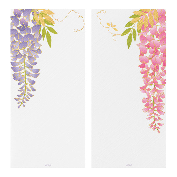 Midori - Message Letter Pad 604 Set - Silk-Printing Set - Wisteria S2