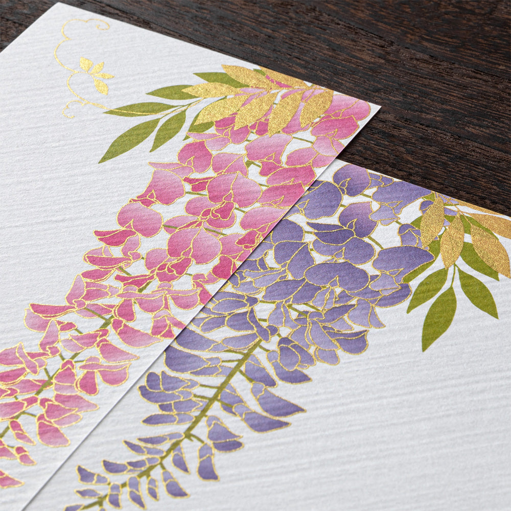 Midori - Message Letter Pad 604 Set - Silk-Printing Set - Wisteria S2