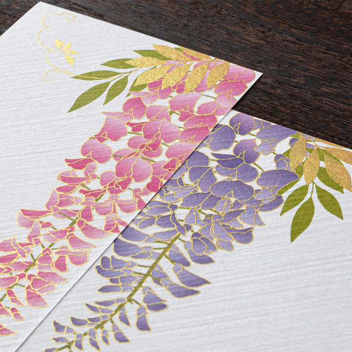 Midori - Message Letter Pad 604 Set - Silk-Printing Set - Wisteria S2