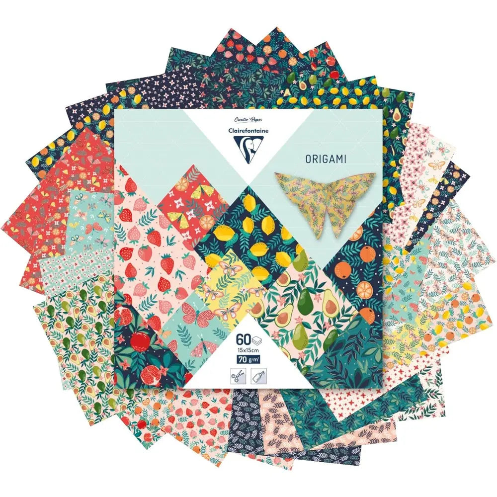 Clairefontaine - Origami Kit - 60 Sheets - Fruit Garden