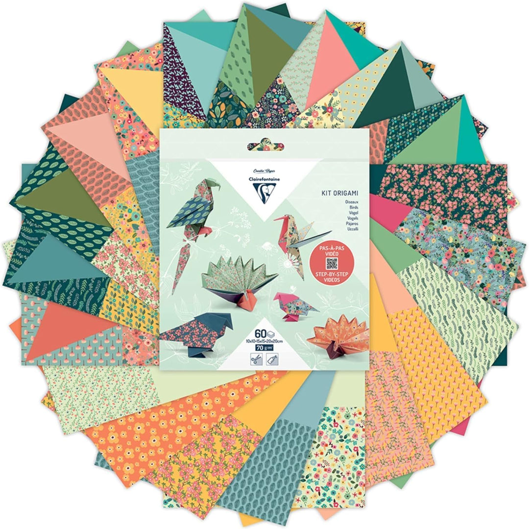 CLAIREFONTAINE - Origami Kit - 60 Sheets -  Birds