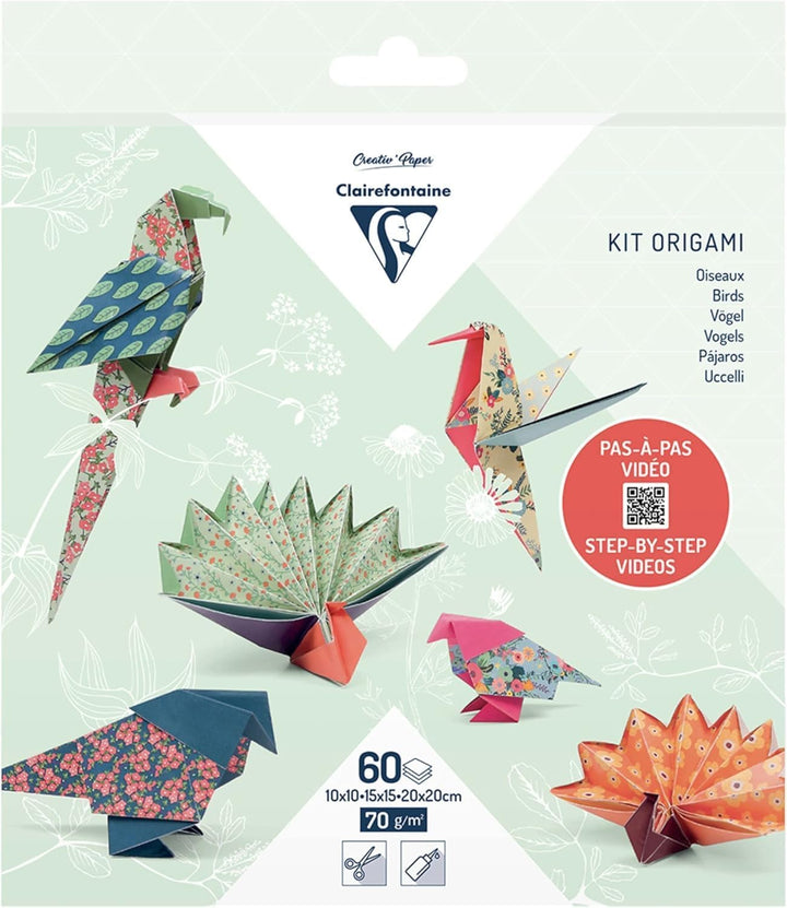 CLAIREFONTAINE - Origami Kit - 60 Sheets -  Birds