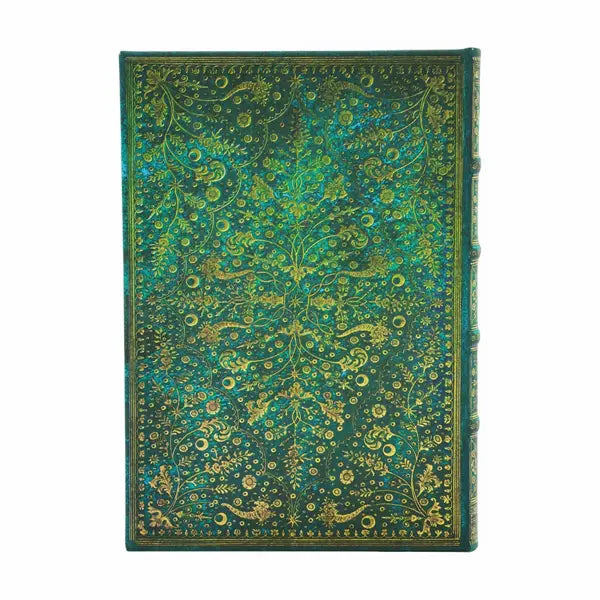 Paperblanks - Midi Hardcover Journal - Lined - Nature's Grace - Emerald Flower
