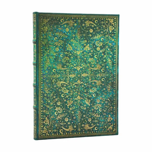 Paperblanks - Midi Hardcover Journal - Lined - Nature's Grace - Emerald Flower