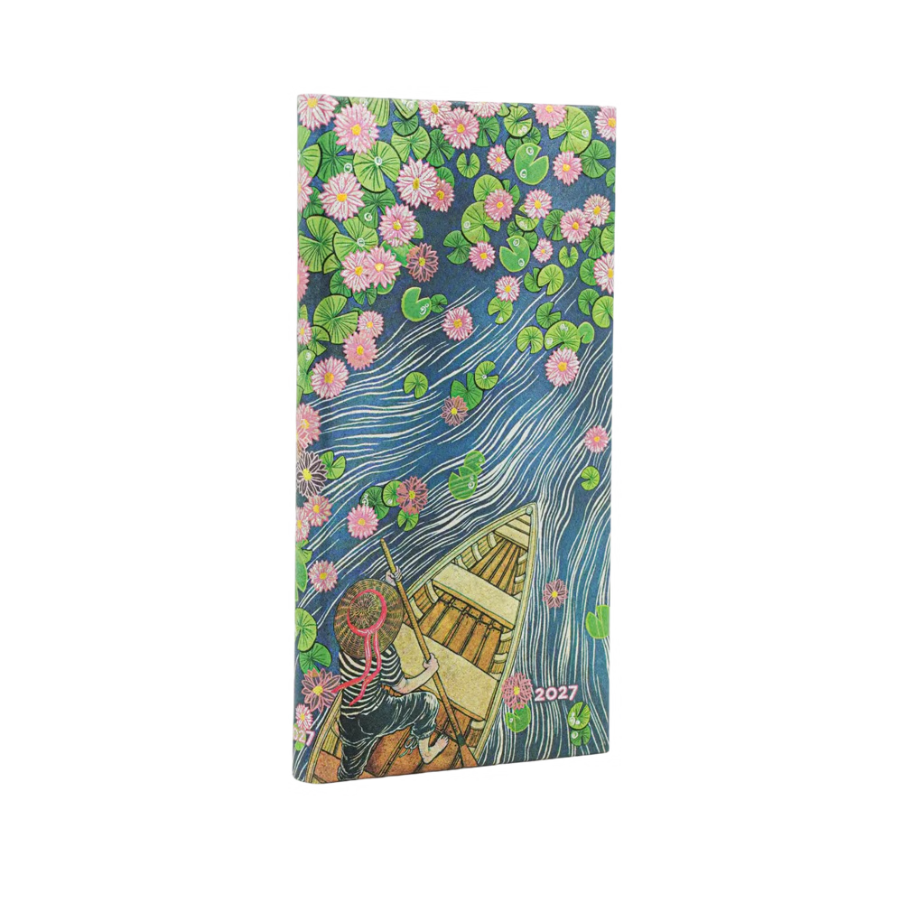 Paperblanks - 2027 Lotus River - 12-Month Horizontal Planner - Hardcover - Slim