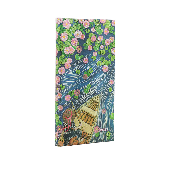 Paperblanks - 2027 Lotus River - 12-Month Horizontal Planner - Hardcover - Slim