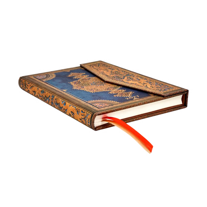 Paperblanks - 2027 Safavid Indigo (Safavid Binding Art) - 12 Month Planner - Weekly - Hardcover - Midi - Horizontal