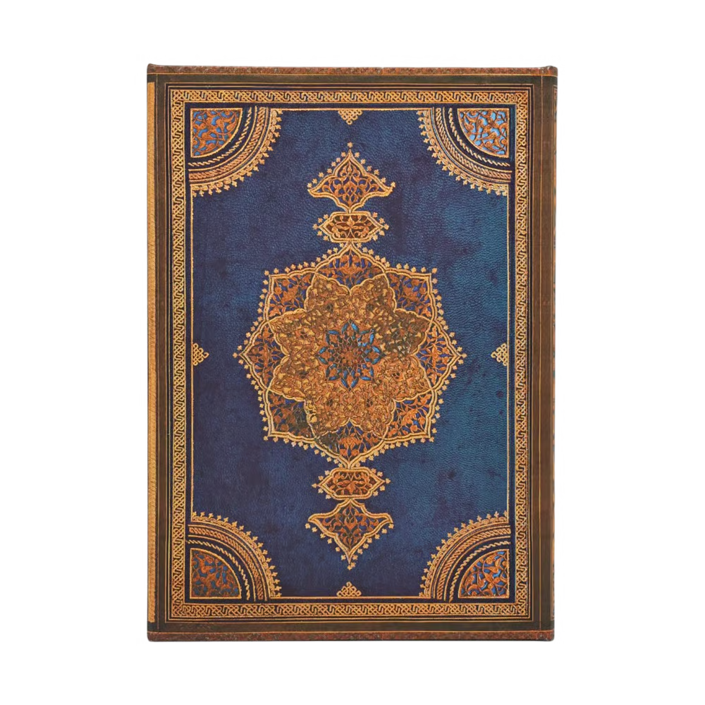 Paperblanks - 2027 Safavid Indigo (Safavid Binding Art) - 12 Month Planner - Weekly - Hardcover - Midi - Vertical