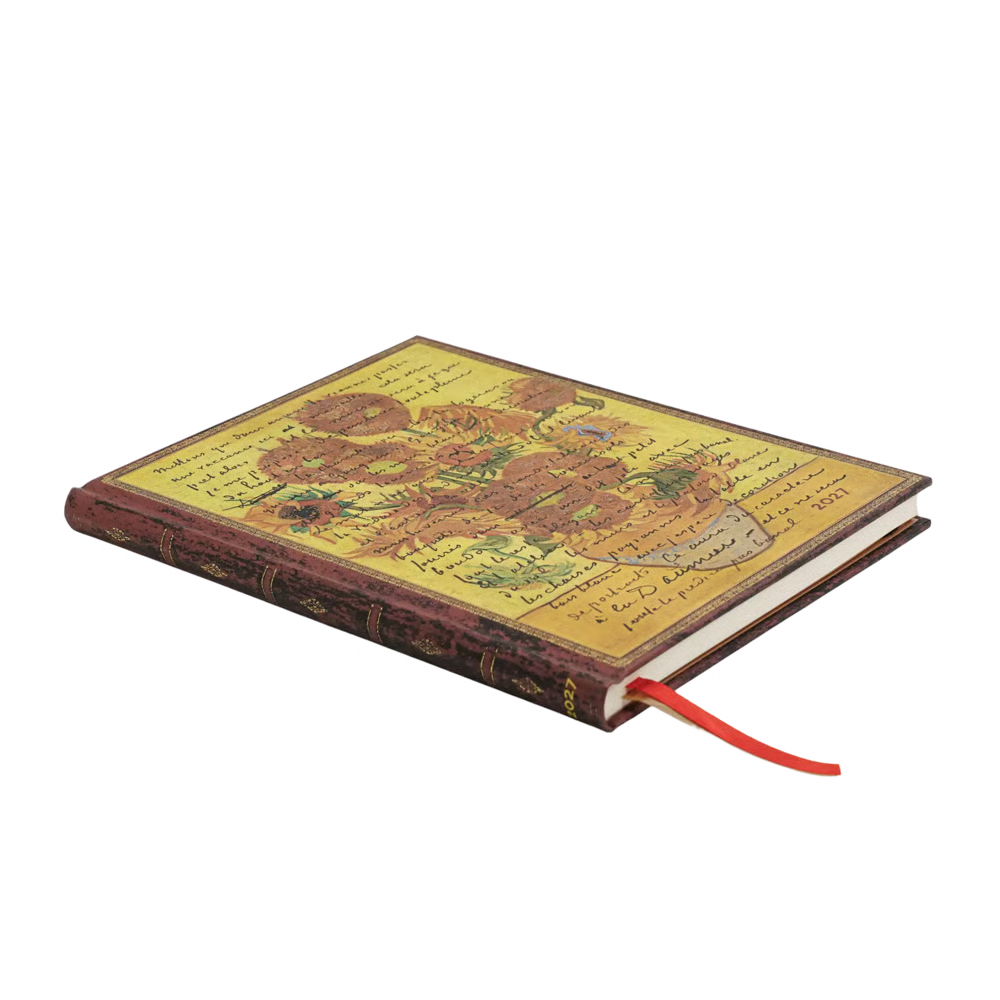 Paperblanks - 2027 Weekly Vertical Planner (Hardcover) - Van Gogh Sunflowers