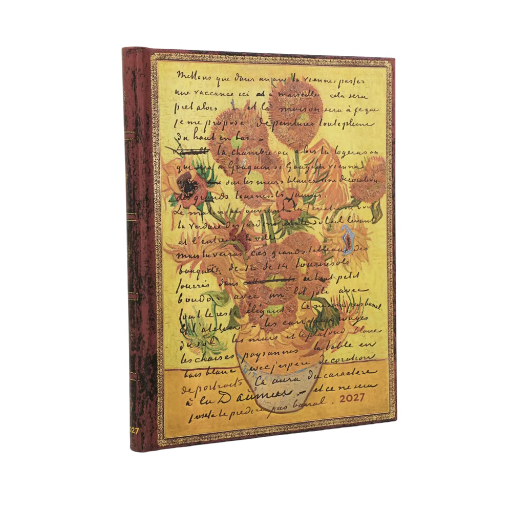 Paperblanks - 2027 Weekly Vertical Planner (Hardcover) - Van Gogh Sunflowers