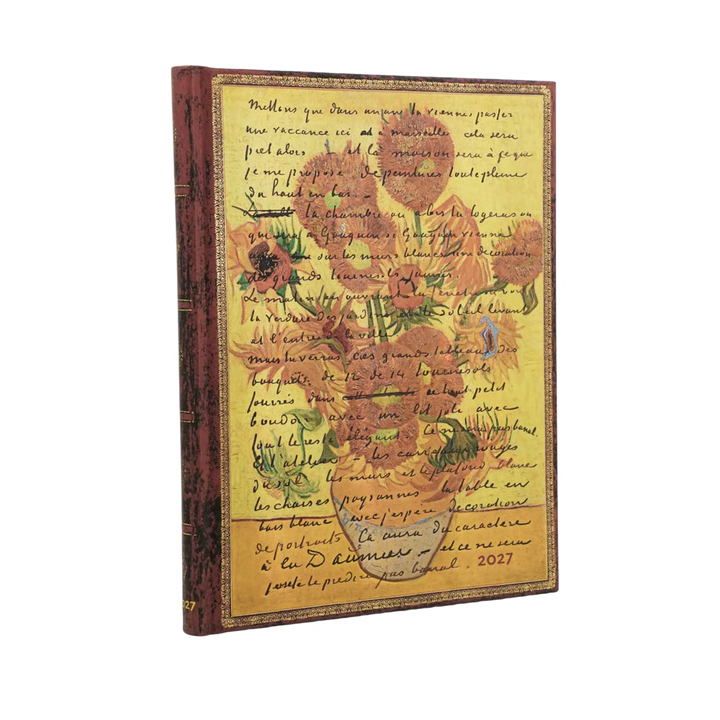 Paperblanks - 2027 Weekly Vertical Planner (Hardcover) - Van Gogh Sunflowers