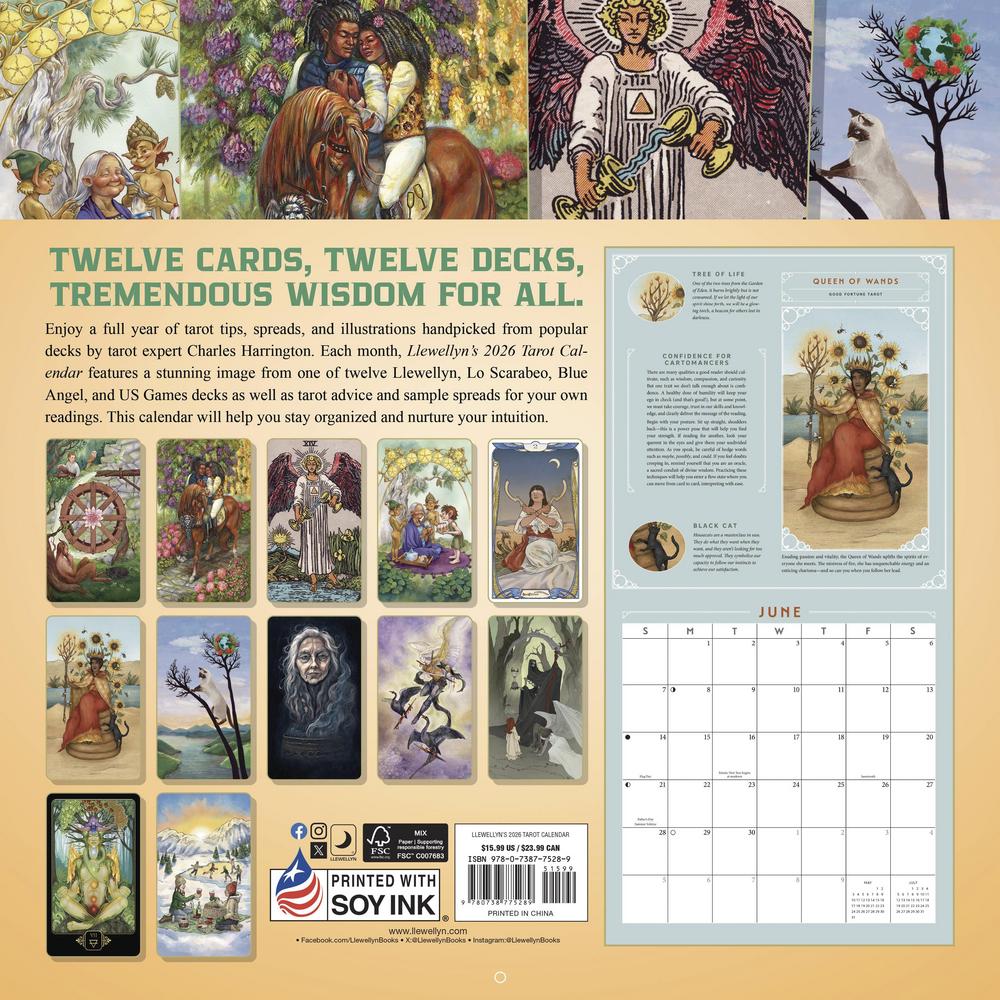 Llewellyn's - 2026 Wall Calendar - Tarot by Charles Harrington