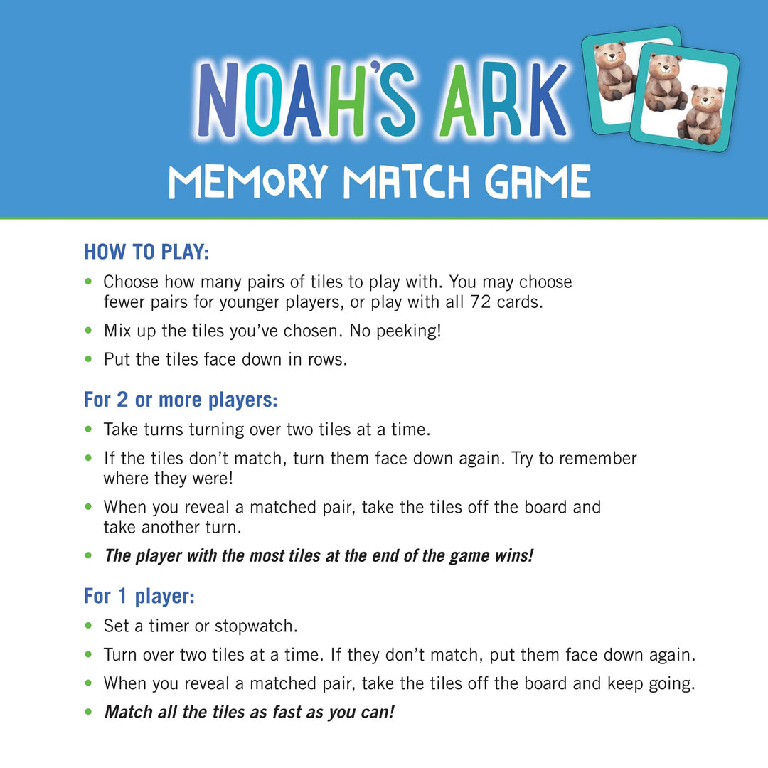 Peter Pauper Press - Memory Match Game - Noah's Ark