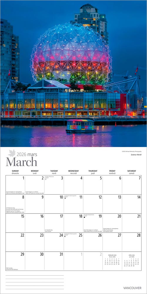 Wyman - 2026 Calendar - Vancouver