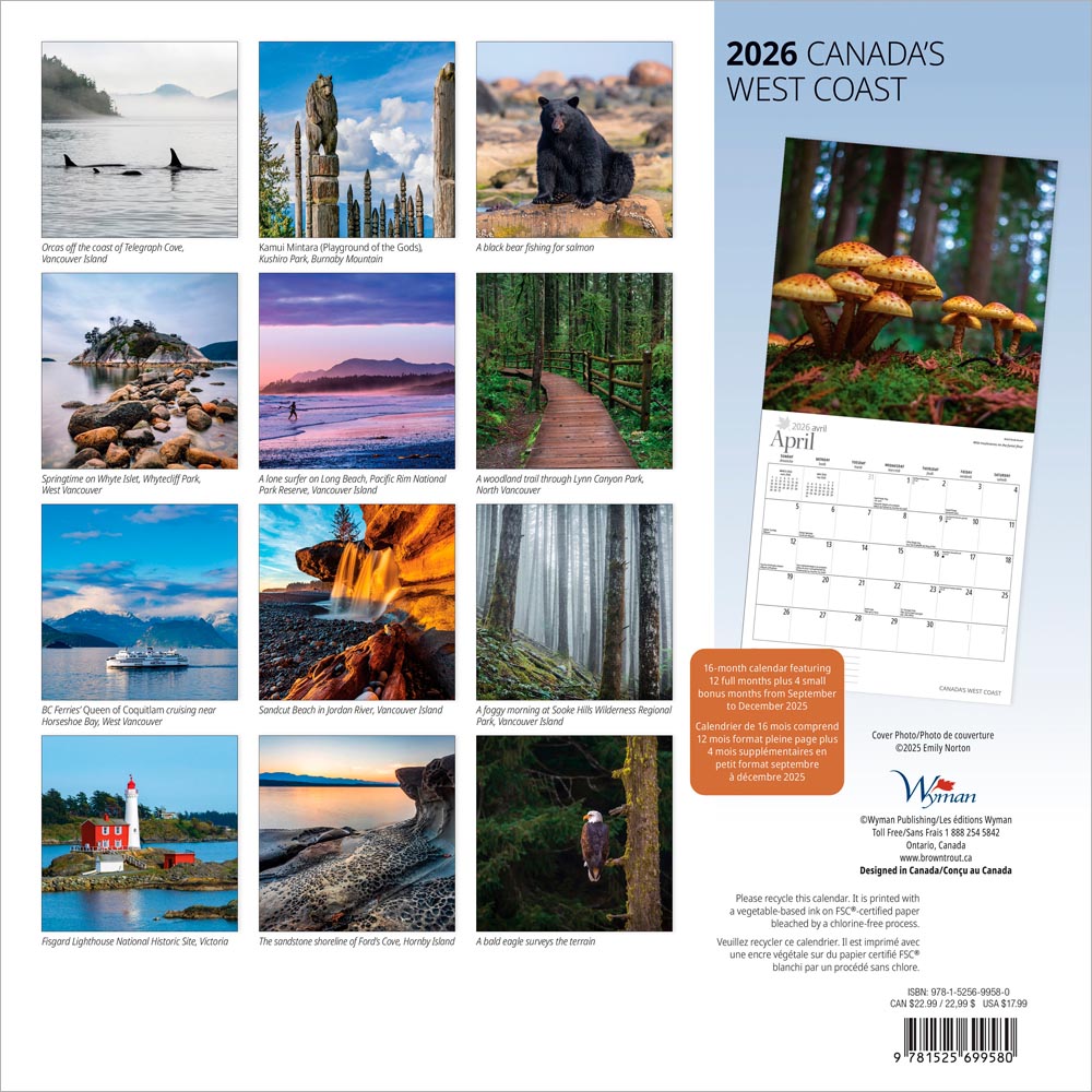Wyman - 2026 Calendar - Canada's West Coast
