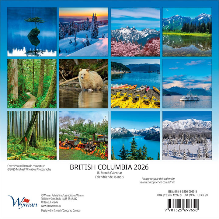 Wyman - 2026 Mini Calendar - British Columbia