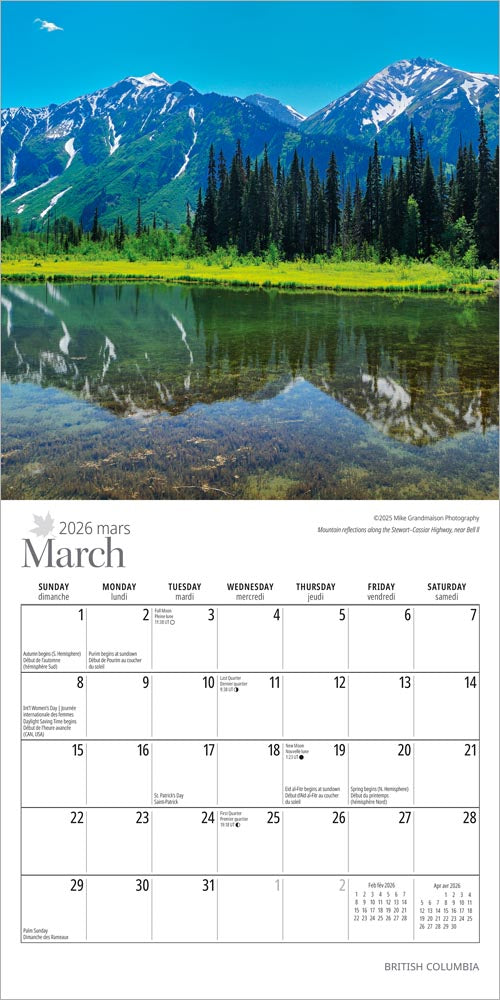 Wyman - 2026 Mini Calendar - British Columbia