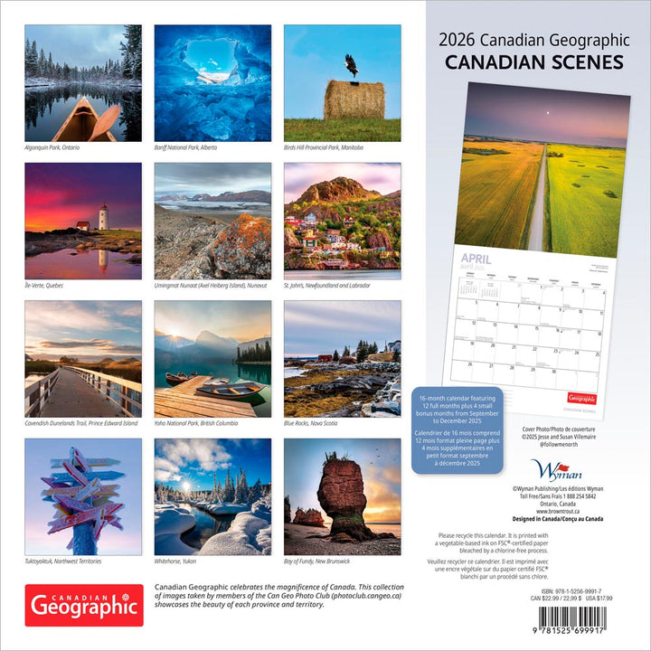 Wyman - 2026 Calendar - Canadian Scenes