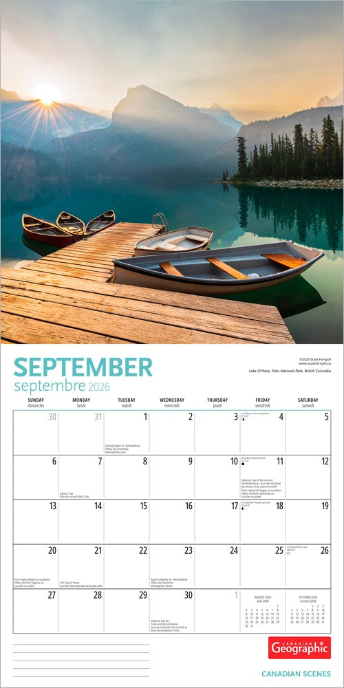 Wyman - 2026 Calendar - Canadian Scenes