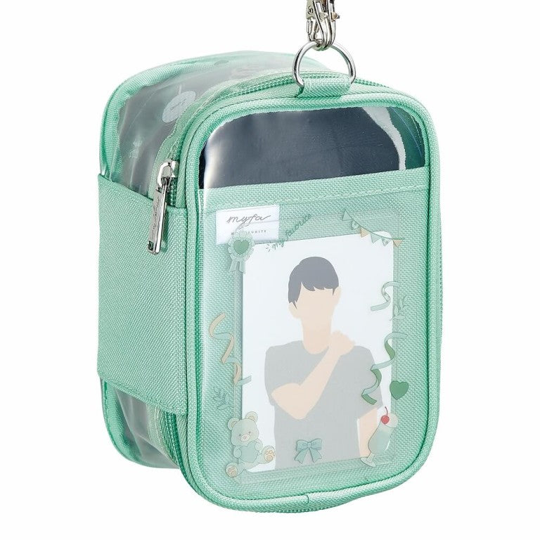 LIHIT LAB - Myfa - Clear Decoration Box Pouch - Mini/Large - Mint Green