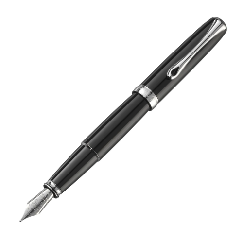Diplomat - Excellence A2 Fountain Pen - Black Lacquer Chrome