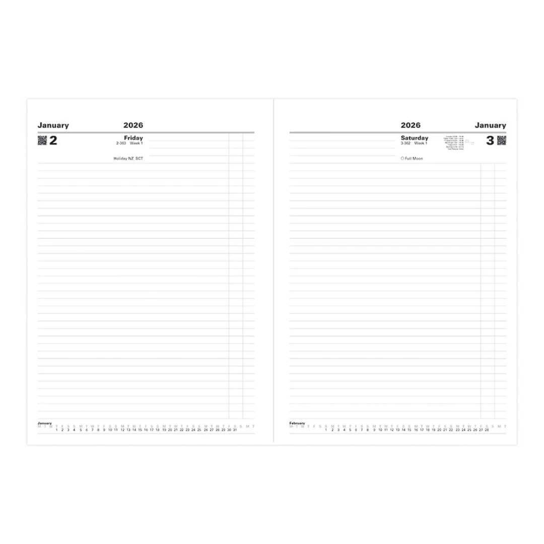 Letts of London - 2026 A4 Standard Planner - Day to Page - Black (English)