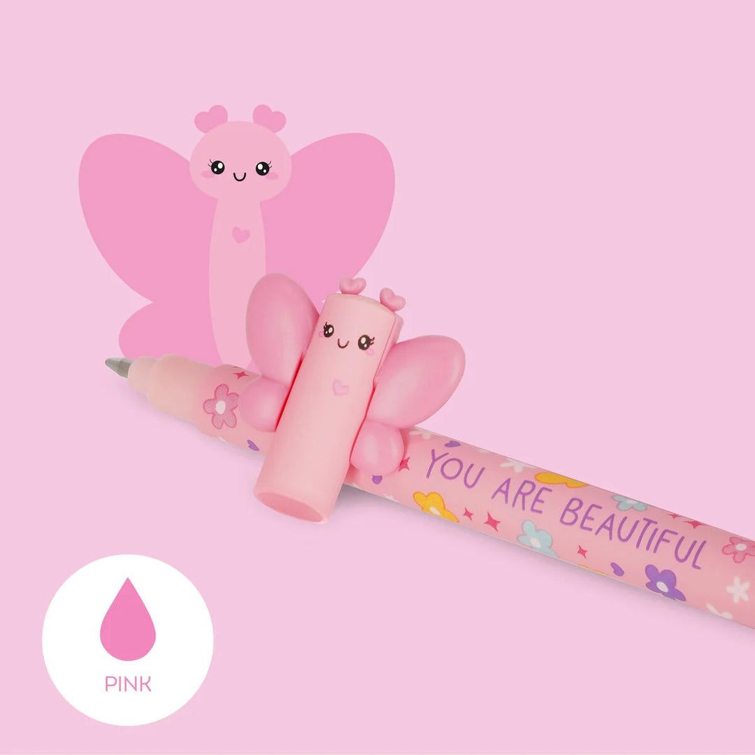 Legami - Erasable Gel Pen - BUTTERFLY - PINK