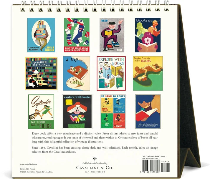 Cavallini & Co - 2027 Desk Calendar - Book Lovers