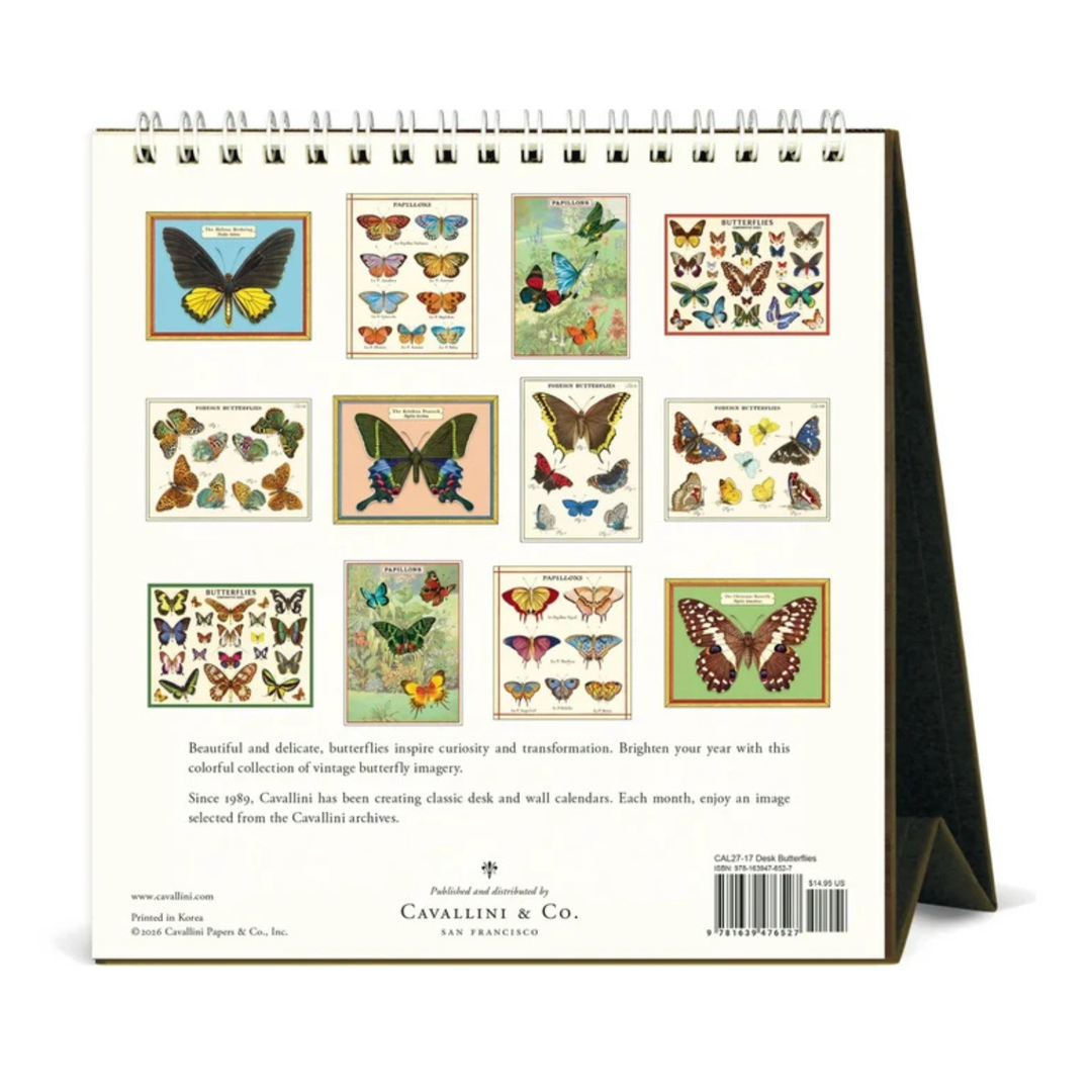 Cavallini & Co - 2027 Desk Calendar - Butterflies