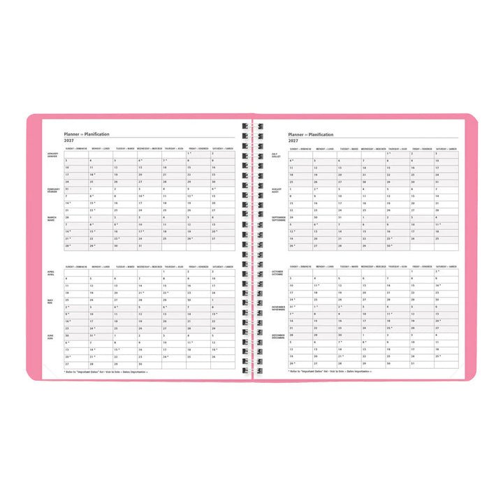 Blueline - Pink Monthly Planner, 2027 - Bilingual C1219.95BT